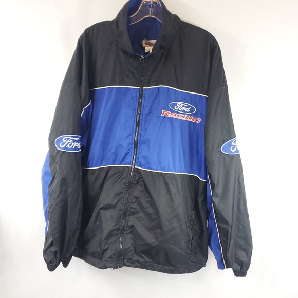 Vintage Ford Racing Nascar Racing Champions Apparel Zip Up Jacket Blue Black XL - Picture 8 of 11